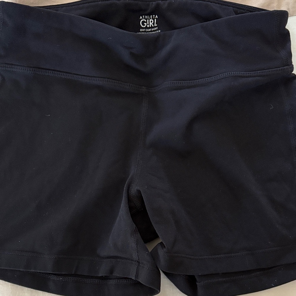 Athleta Girl Chit Chat Black Performance Shorts, size XL 14